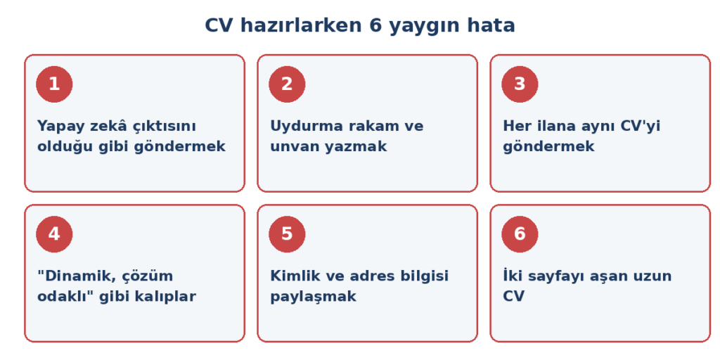 Yapay zeka ile CV hazırlarken yapılan 6 yaygın hata
